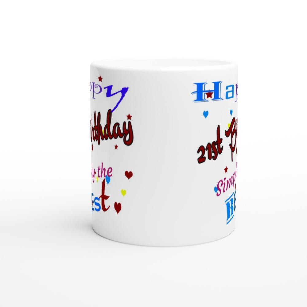 21st Birthday Mug White 11oz - Momento Mugs