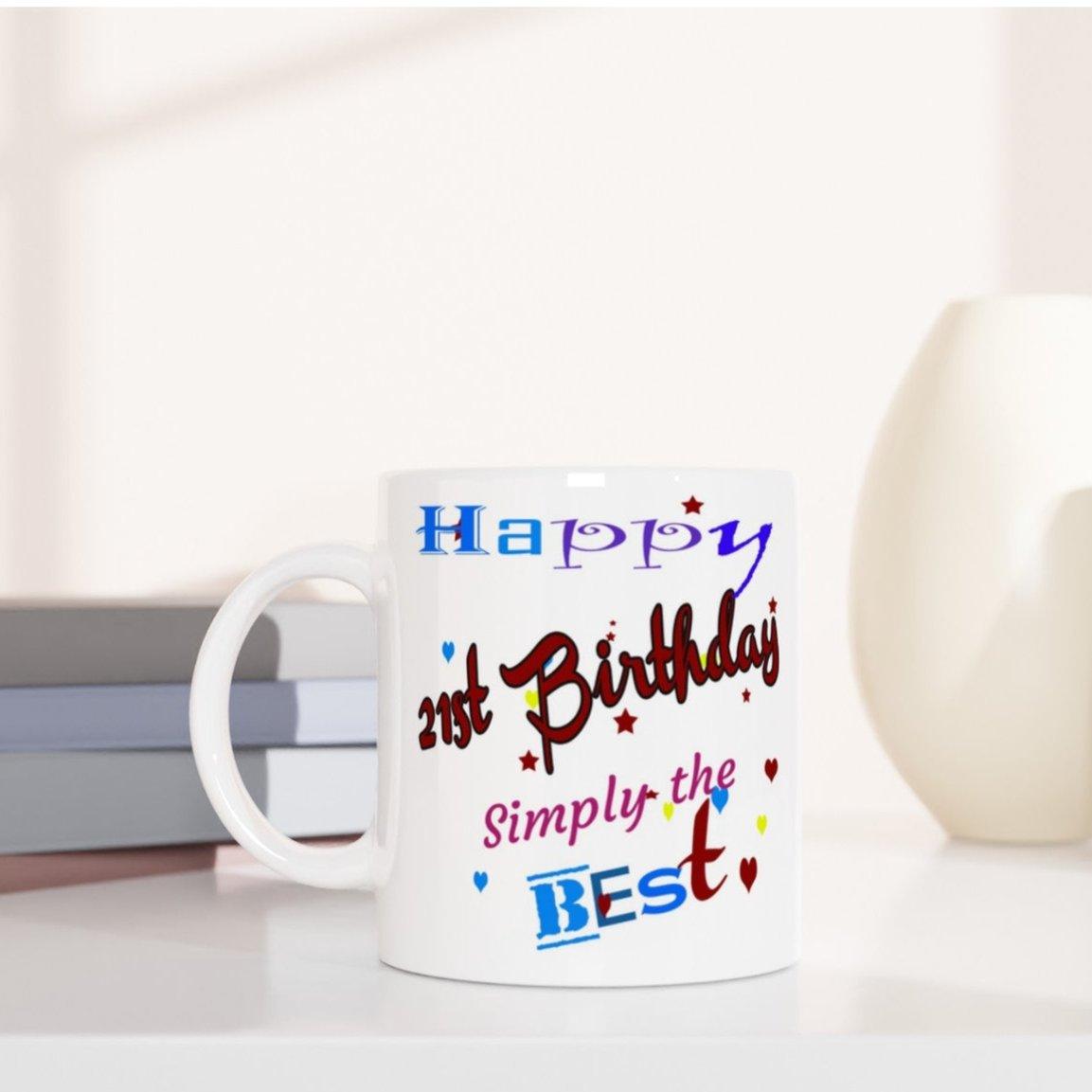 21st Birthday Mug White 11oz - Momento Mugs