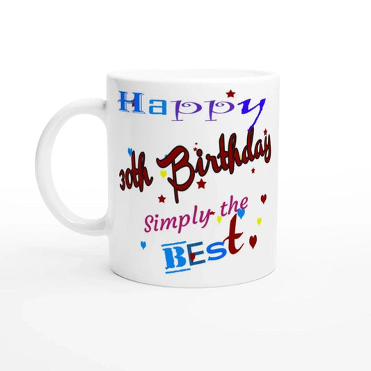 30th Birthday Mug White 11oz - Momento Mugs