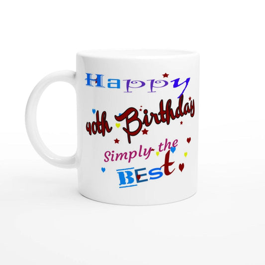 40th Birthday Mug White 11oz - Momento Mugs