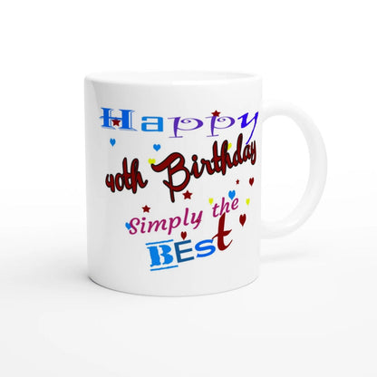 40th Birthday Mug White 11oz - Momento Mugs