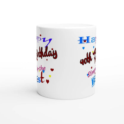 40th Birthday Mug White 11oz - Momento Mugs