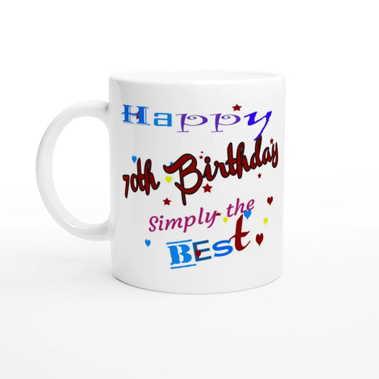 70th Birthday Mug White 11oz - Momento Mugs