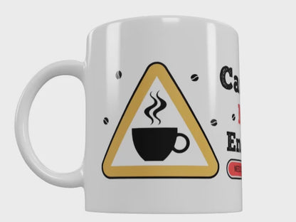 Caution Mum Energised! Funny Mug - White 11oz Ceramic Mug